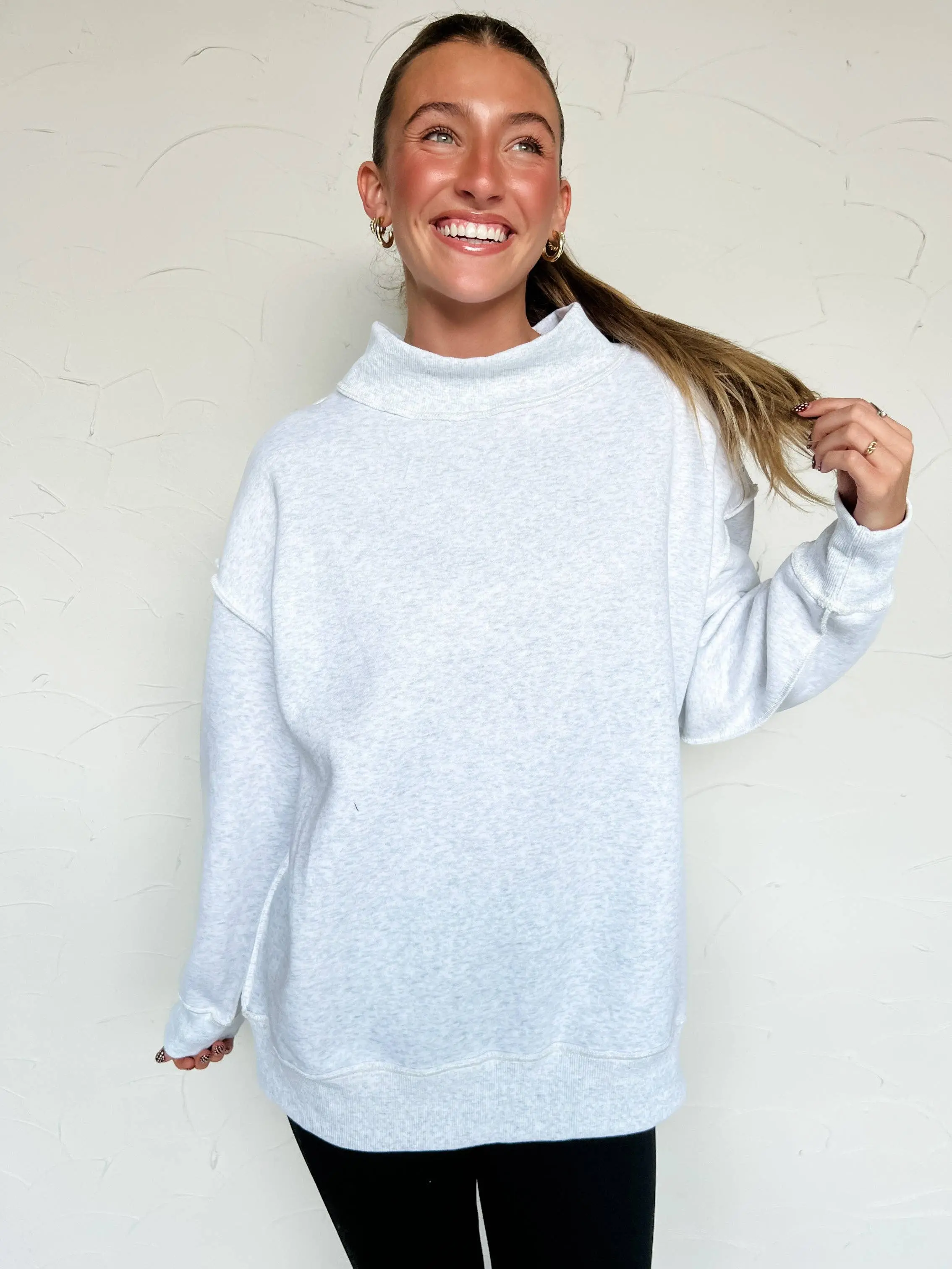Mock Neck Sweatshirt - Ash