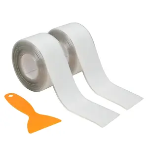 Clear Caulk Tape 2 Rolls Self Adhesive  Transparent Kitchen Sink Caulking Sealant Tape, Bathroom Caulk Strip for Sink, Toilet, Bath Tub, Countertop, Shower, Backsplash (Clear,1.5" x10.5Ft)