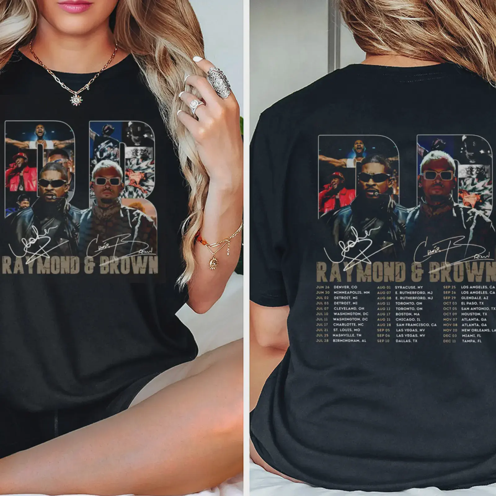 Tee RnB Music Types Merch Graphic Tee Ring Spun Cotton Casual Soft Washed T-Shirt Trendy Tops Perfect Gift