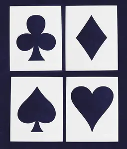 Card Suit Stencils 4 Piece Set 5 x 7 Inches