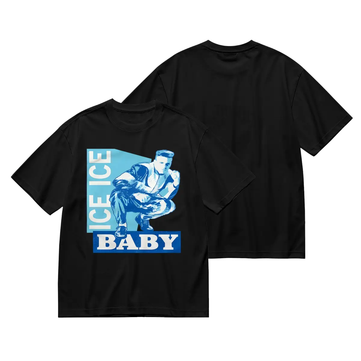 Vanilla Ice Ice Ice Baby Retro Music Graphic T-Shirt, Bold Breakdance Print Black Round Neck Short Sleeve All-Season Machine Washable Adult Casual Music Tee