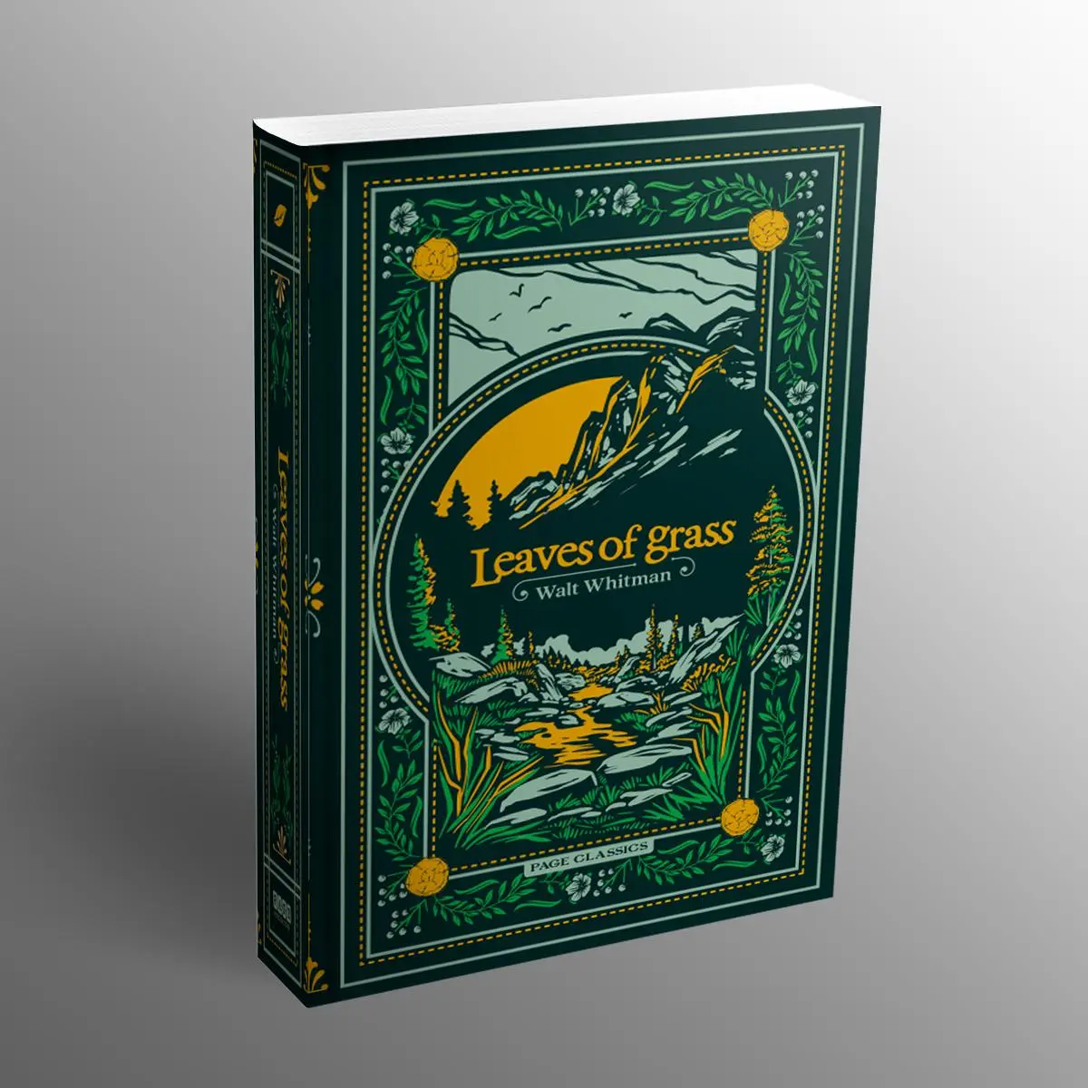Whitman's Leaves of Grass - Deluxe Hardcover Literature Book, 640 Pages, Elegant Design, Literary Classic, Premium Reading Experience, Gift for Literary Enthusiasts, Walt Whitman, Debossed Foil