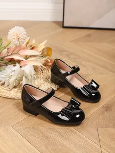 Girls' Mary Jane Shoes Block Heel Casual Party Shoes for Ages 3+, Comfortable Leather Kids Footwear, Stylish Fashion, Mary Jane Flats