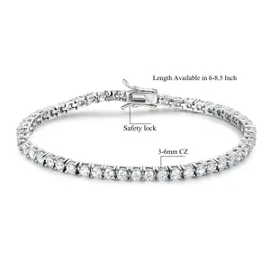 [Versatile]  GEMSME 2-6MM Round Cut 5A+ Cubic Zirconia Waterproof Tennis Bracelet Tennis Anklet Tennis chain for Men Woman Classic Barcelets Anniversary Birthday Engagement Gift High Quality Hiphop UnisexStyle