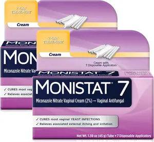 Monistat Women's 7-Day Yeast Infection Treatment, Single Item, 45g Miconazole Cream Tube & 7 Applicators for Mild Vaginal Itching Relief
