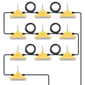 【Father's Day gift】VEVOR 100FT Construction String Lights, 150W 15000LM, 10PCs String Work Light, 5000-5500K, IP65 Waterproof, with Hanging Hooks, for Construction Site, Temporary Lighting Indoor & Outdoor, ETL Listed