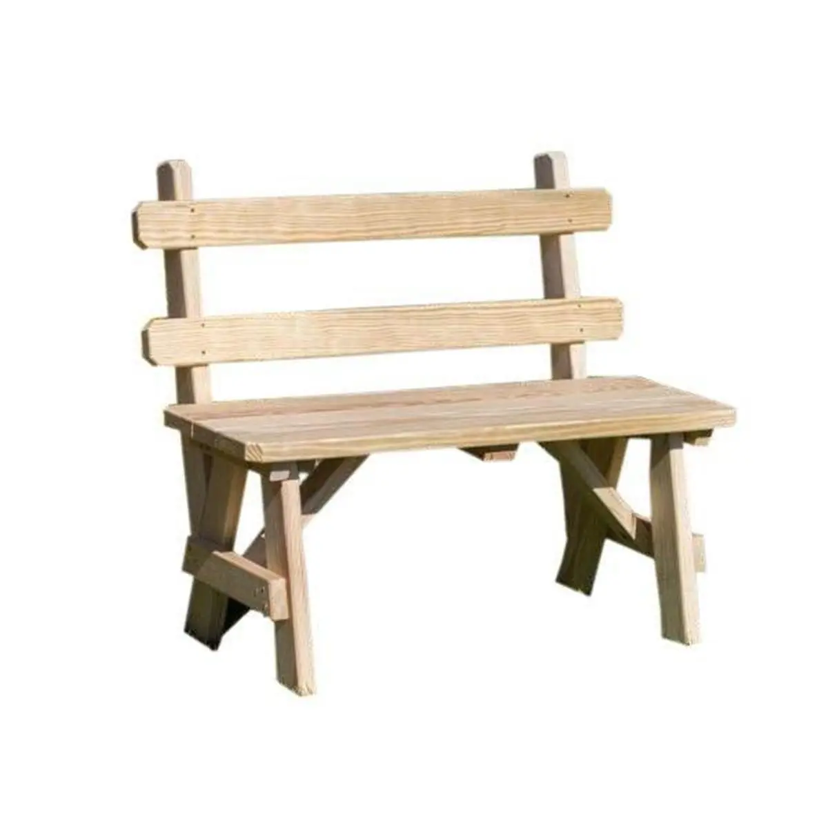 Creekvine Designs 30 in. Traditional Fixed-Back Garden Bench - Pressure-Treated Pine & Galvanized Frame Outdoor Furniture for Relaxation, Patio Decor, 22"d x 34"h, 50 lbs, Rounded Edges, Optional Stain/Sealer