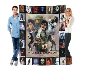 Michael's Eternal Blanket Ultra-Soft Flannel for Music Lovers Featuring Iconic Moments Album Art Perfect Gift for Birthdays Anniversaries & Christmas