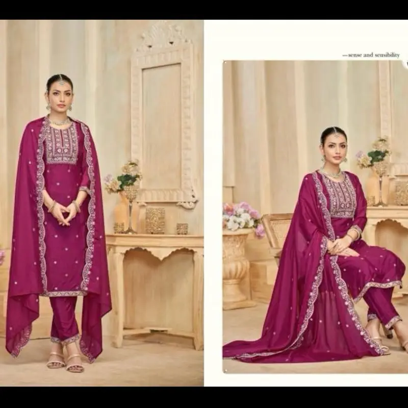 Plus Size Shimmer Georgette Kurta set Womenswear Comfortable Asian