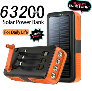 Portable phone charger, solar charging, built-in USB C 3.0A fast charging battery pack, 2 output ports and 2 input ports, suitable for smartphones and tablets, the best Christmas gift