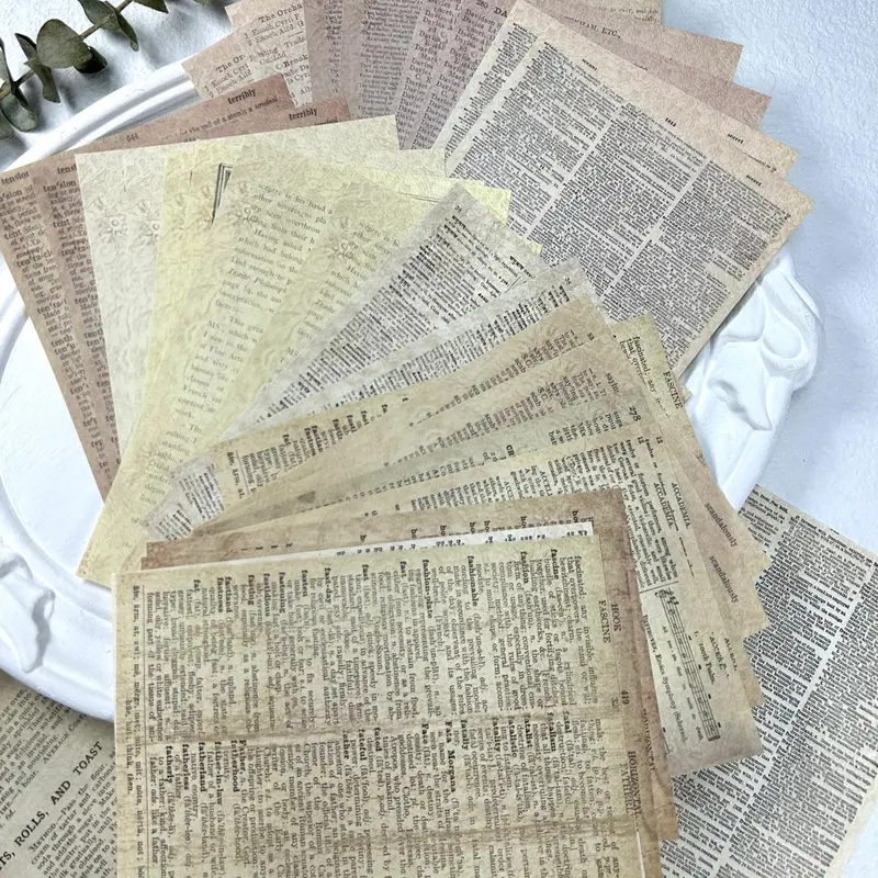 Vintage Book Page (30pcs/set), Scrapbooking & Stamping Background Paper, Art & DIY Decorative Paper for Scrapbooking & Journal Making, Scrapbook Supplies, Scrapbook Materials, Christmas Gift, Crafts