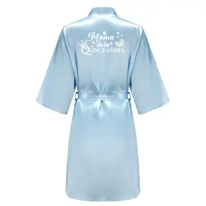 Princess Sweet 15 Years Girl Birthday Party Robes Quinceanera Robe Mis XV Bathrobe Silkly Nightgown