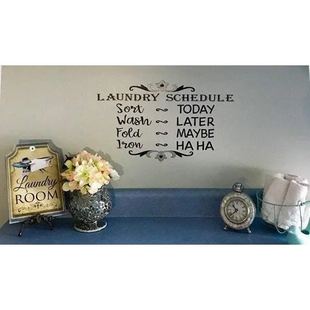 Laundry Room | Laundry Schedule |  Vinyl | wall decal | Laundry Decor