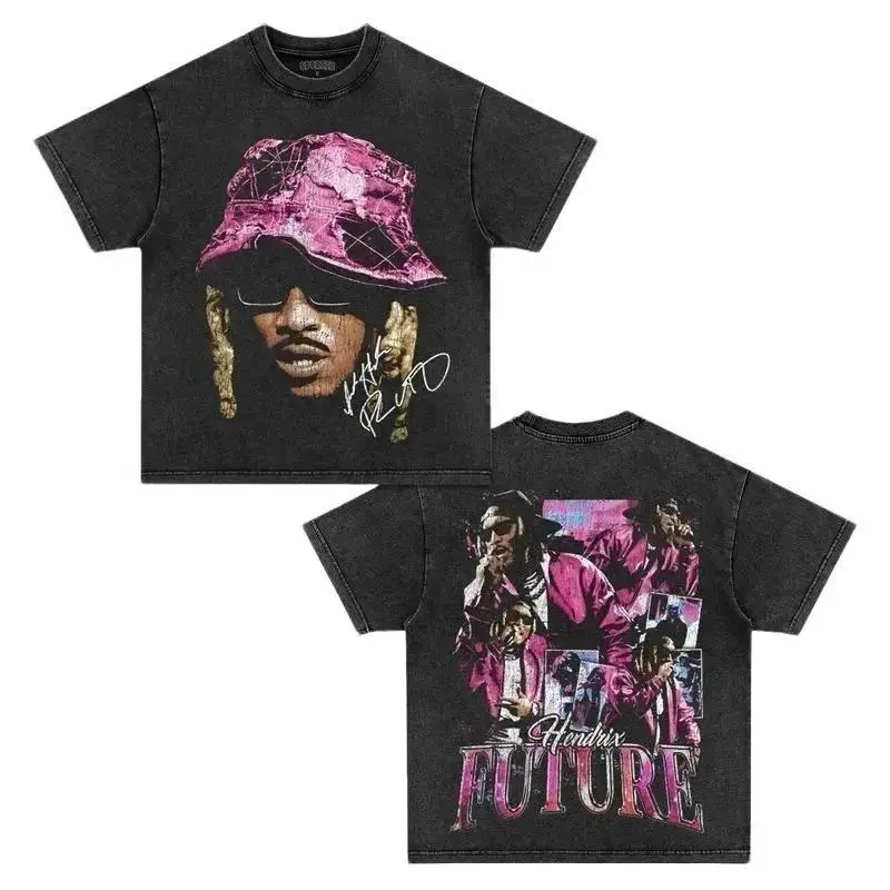 FutuRE Hendrix Double Sided Graphic T-Shirt, Hiphop Clothing Rapper Merch Shirt, Unisex Gift for Fans Womenswear Top