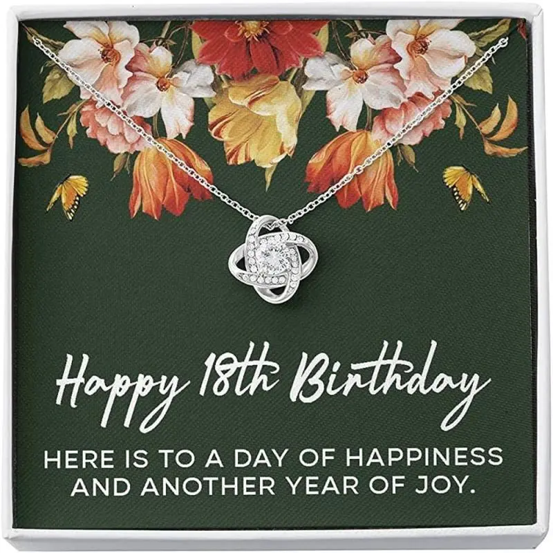 18th Birthday Necklace s for Women 18 Yrs Old Birthday Jewelry s for Girls Love Knot Necklace Personalized birthday
