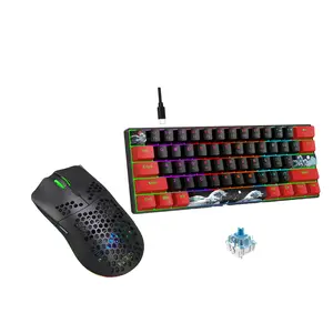 HXSJ V900 Mechanical Keyboard & Mouse Set, Wired Gaming Keyboard & Mouse, Multifunctional Backlight Keyboard & Mouse Set for Home Office Game Set With Keyboard