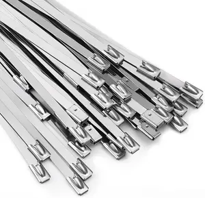 Metal Zip Ties 100PCS 11.8 Inch Stainless Steel Cable Ties Heavy Duty Self Locking