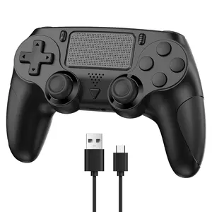Precision gaming controller, compatible with PS4/PS4 Slim/PS4 Pro/PC, featuring dual vibration, six-axis gyroscope, touchpad, and speaker, designed for the ultimate PS4 gaming experience - Black