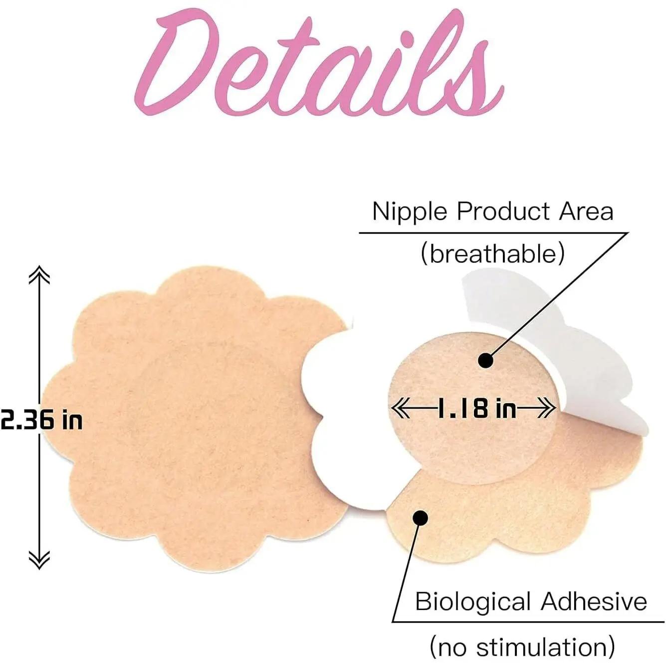 30 Pieces Nipple Cover Pasties Disposable Nipple Covers No Show Satin Breast Stickers Self Adhesive Petal Bra Pasties