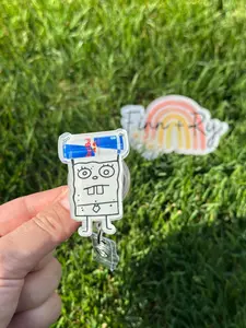 Doodle Bob Energy Drink - Nurse badge reel, RN, MD, Paramedic, RT, Phlebotomist, healthcare work accessory