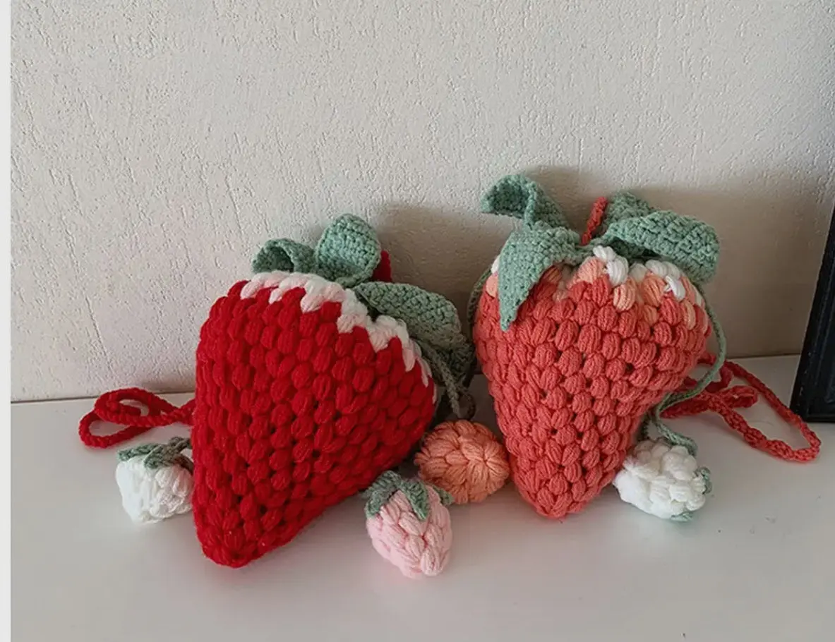 Crochet Strawberry Bag