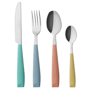 ANNOVA 24 Piece Silverware Set Stainless Steel Colorful Handle Spring Mix Unique Handle