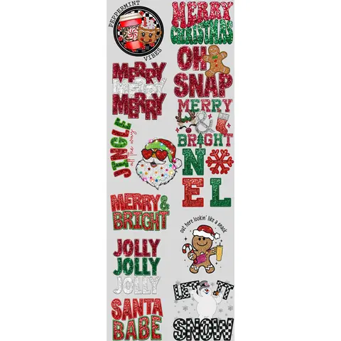 PREMADE GLITTER GALORE CHRISTMAS GANGSHEET  - 22X60