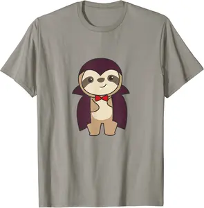 Sloth Halloween Cute Vampire Costume Sloths Halloween T-Shirt - Nicolelebro Shop 83B0BD2GLG4T
