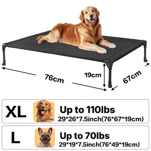Elevated Dog Bed for Large Dogs, Cooling Pet Cot with Breathable Mesh & Durable Frame, Easy to Clean Raised Pet Mats for Indoor & Outdoor Homedog beds