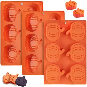 Pumpkin Muffin Mold 3 Pack Pumpkin Cake Pan  Molds, Mini Cake Trays Thanksgiving Halloween Baking Molds Cupcake Pan Hot  Bomb Mold for Thanksgiving Fall Baking