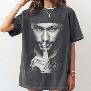 Comfort Colors Neymar T-Shirt, Retro Soccer Graphic Tee, Vintage Football Style, Unisex Streetwear Top, Casual Fit Design, All Size, Trending