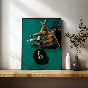 (No Frame) Black Girl Wall Art Poster, Trendy Room Decor, Fashion Black Woman Art, Abstract Art Style Print, Bar Cart Poster
