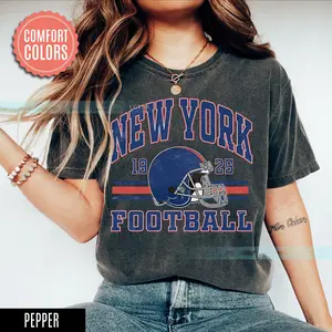 Giant Vintage Style T-Shirt, New York Football Crewneck, NY Giant T-Shirt, New York Football Tshirt  Streetwear Casual Round Neck Cotton Crewneck Shortsleeve Clothe Menswear Tops Man Tshirt T-Shirt