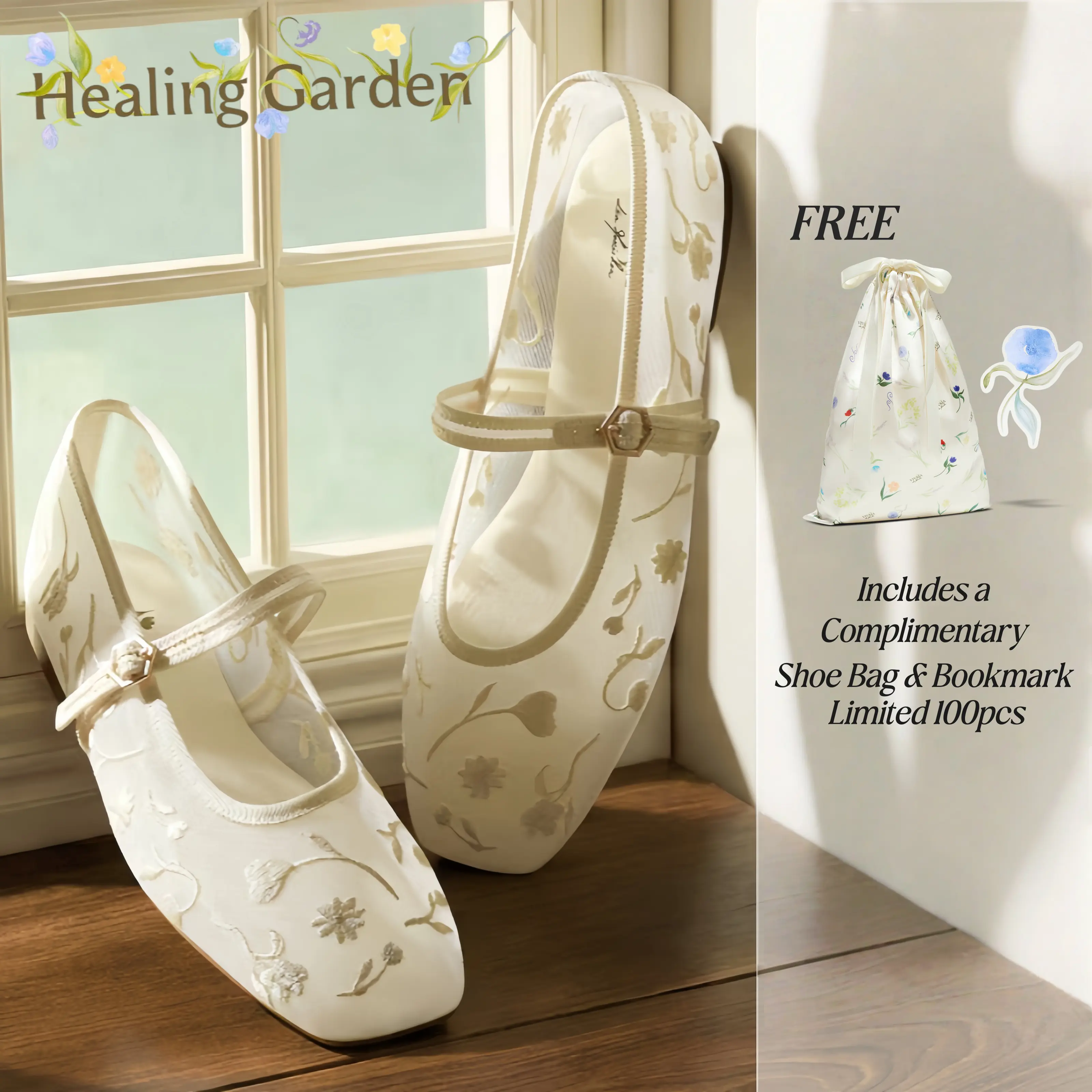 Cream French Floral Mesh