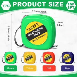 Random Color Mini Tape Measure Keychain – 1PC Portable 1M Measuring Tape with Key Ring, Compact Tool for Home, Office & Travel
