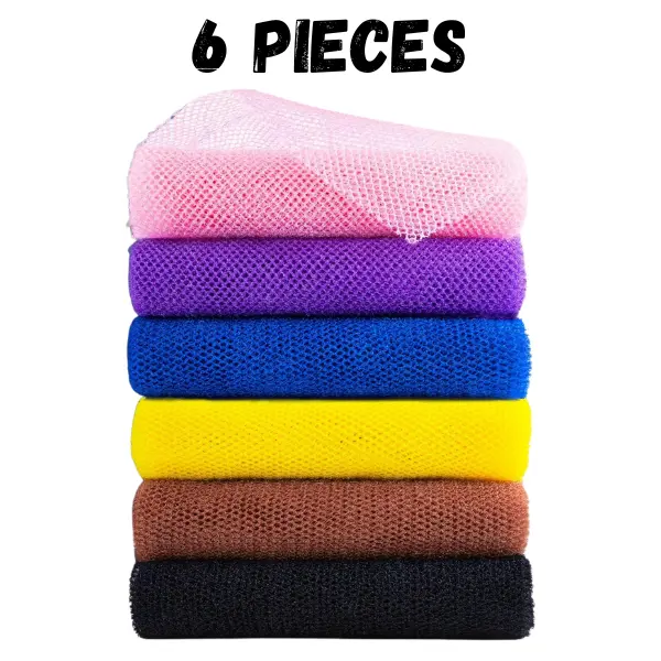 African Net Exfoliating Bath Sponge – Long Scrubbing Shower Body Rag for Deep Clean & Smooth Skin Personal Cleaning