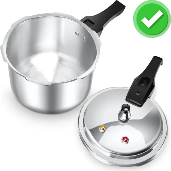 3L Mini Aluminum Pressure Cooker Fast Cooking Pot Gas Stove Safe Compact 3-Liter