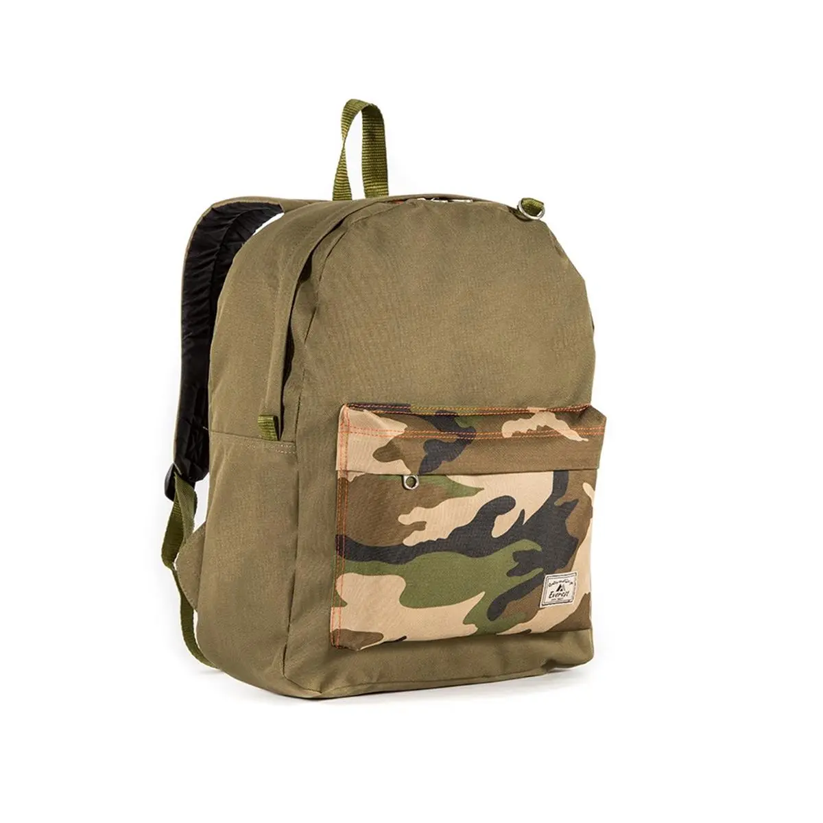 Everest 2045CB-OLI-CAMO Classic Block Backpack, Olive & Camo, Camo Style Backpacks, Functional Backpacks