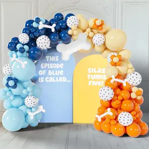 Blue Balloons Garland Kit Blush Nude Baby Blue Dusty Orange Dog Paw Print Balloons Arch Bone Balloon For Dog Themed Birthday Party Decorations Boys Girls Baby Shower Birthday Party Supplies