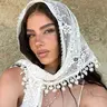 Elegant Geometric Floral Lace Headscarf, All Season, Hollow Embroidered Hairband, Stylish Accessory for Daily Wear Outdoor Beach Parties, Fashionable Scarf