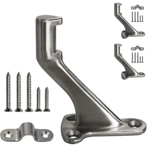 3 Pack Heavy Duty Handrail Stair Brackets Stainless Steel Staircase Corrosion-Resistant Hand Rail Bracket for Home or Office Stairways Corridors with Screws