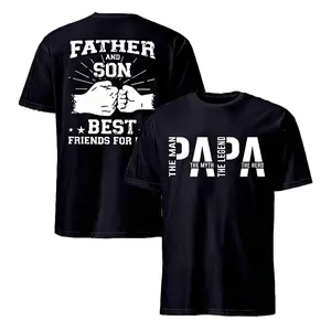Men Tshirt Father and Son Best Friends for Life Print Shirt Harajuku Streetwear Graphic T-Shirts Fashion Aesthetic Tee Clothing
