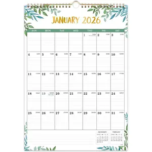 2026 Calendar - 2026 Wall Calendar Vertical, January 2026 - December 2026, 12" x 17", Large Calendar 2026 with Julian Dates, Twin-Wire Binding
