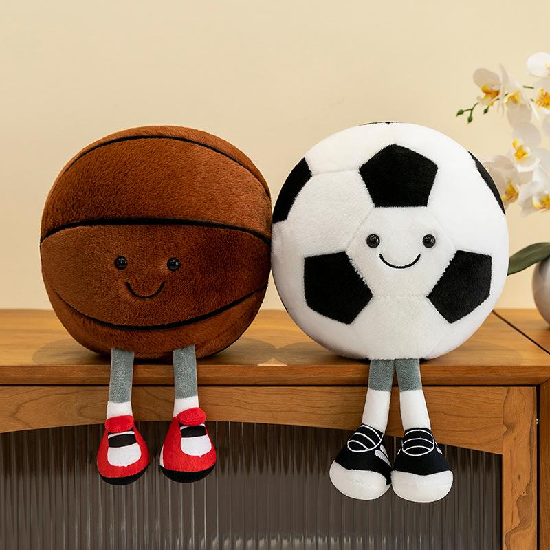 Creative plush toys with legs (11 inches), such as soccer balls and basketballs, are fun and make the perfect Christmas gift. Creative plush toys with legs (11 inches), such as soccer balls and basketballs, are fun and make the perfect Christmas gift.