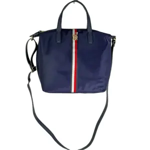 Tommy Hilfiger Square Handbag with Striped Design and Adjustable Strap for Everyday Use Stylish Functional Design