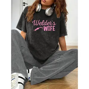 Welder’s Wife Cotton Tee – Blacksmithing & Welding Themed Washed Shirt
