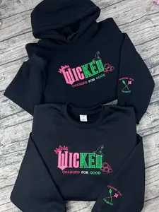 Wicked Glitter Embroidered Sweatshirt, "Together We Are Limitless" T-Shirt, Elphaba Glinda Embroidered Tee, Wicked Musical Movie Fan Gift