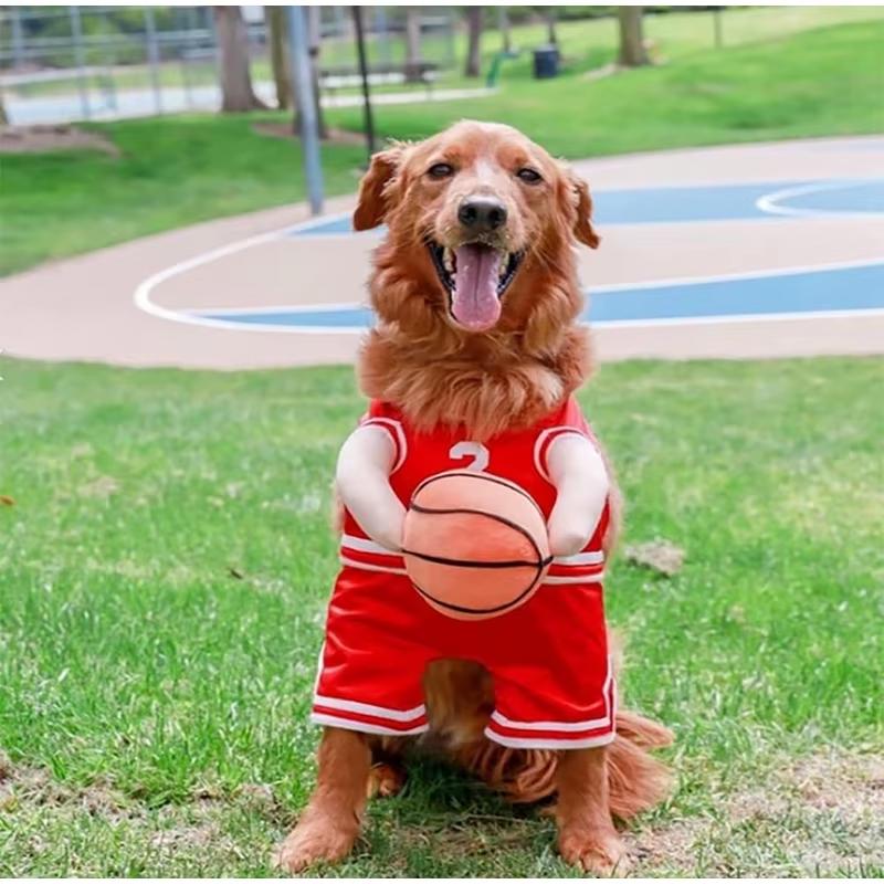 Dog Basketball Costume with Ball Dog Clothes T-Shirts for Small Dogs Pets Articles Puppy Autumn Pet Cotton Vests Does not apply