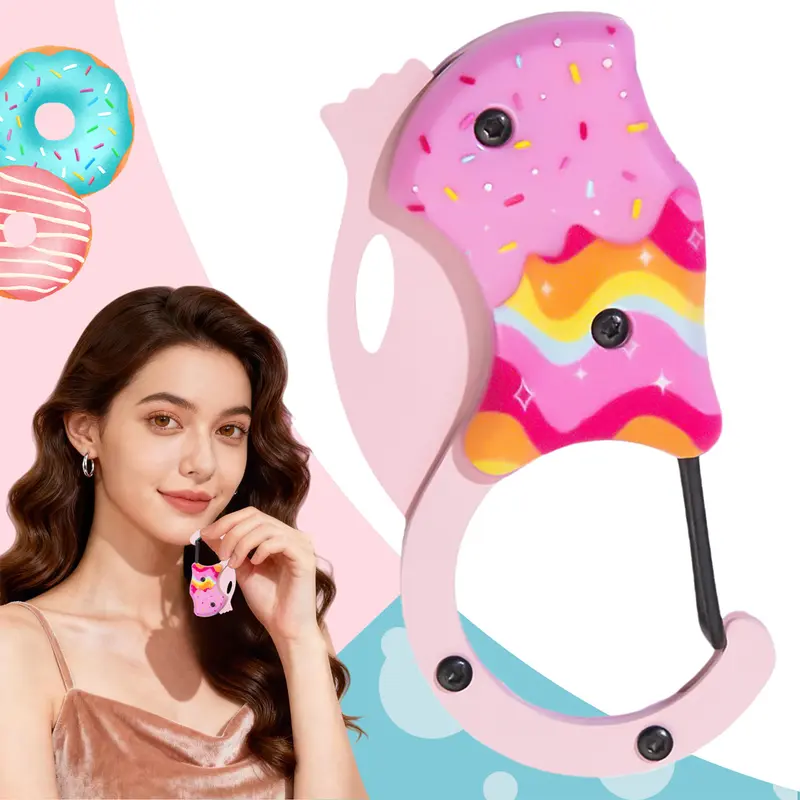 Pink Pocket Toy Knife for Women Men, Cool Folding Knife Box Cutter，Mini EDC Knives for Everyday Carry, Folding Utility Knife with Unique Donut Design, Ideal Gifts for Men and Women
