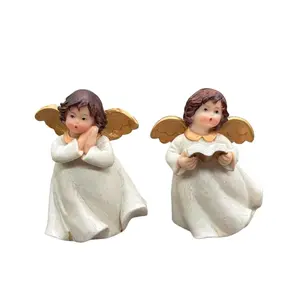 Creative Bedroom Decor, Office Desk Ornament, Indoor Outdoor Garden Decoration, Easter Christmas Gift, Resin Painted Angel Cupid Sculpture Set